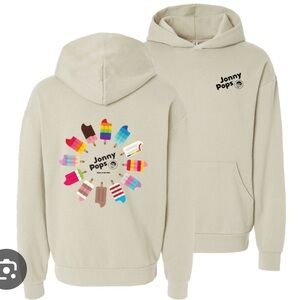 Jonny Pops Cream Hoodie with Colorful Popsicle Design